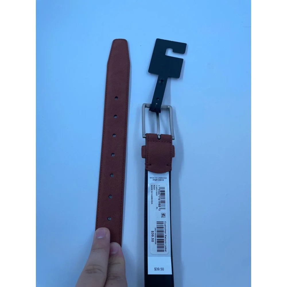 Alfani Mens Reversible Belt Black Cognac Brown Silver Buckle XL 42-44
